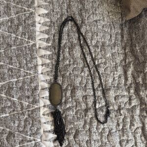Kendra Scott Gun Metal Grey tassel necklace
